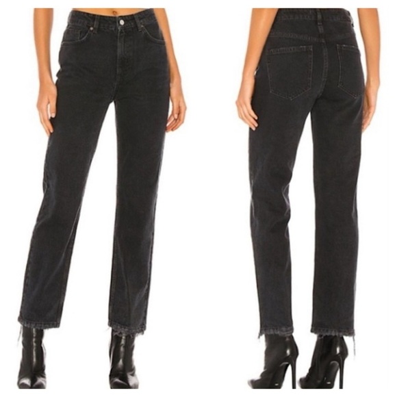 HUDSON Jeans womens Holly Washed Black High-Rise Straight Jean, 23, Black - Picture 6 of 10